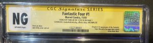 (1961) Coverless FANTASTIC FOUR #1 CGC SS NG (0.5) Signed STAN LEE! 1st Mole Man