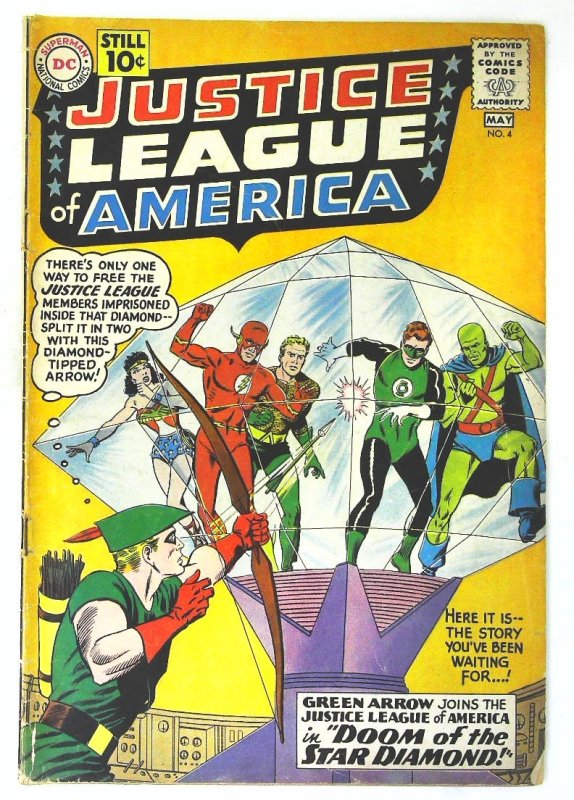 Justice League of America (1960 series)  #4, VG- (Actual scan)