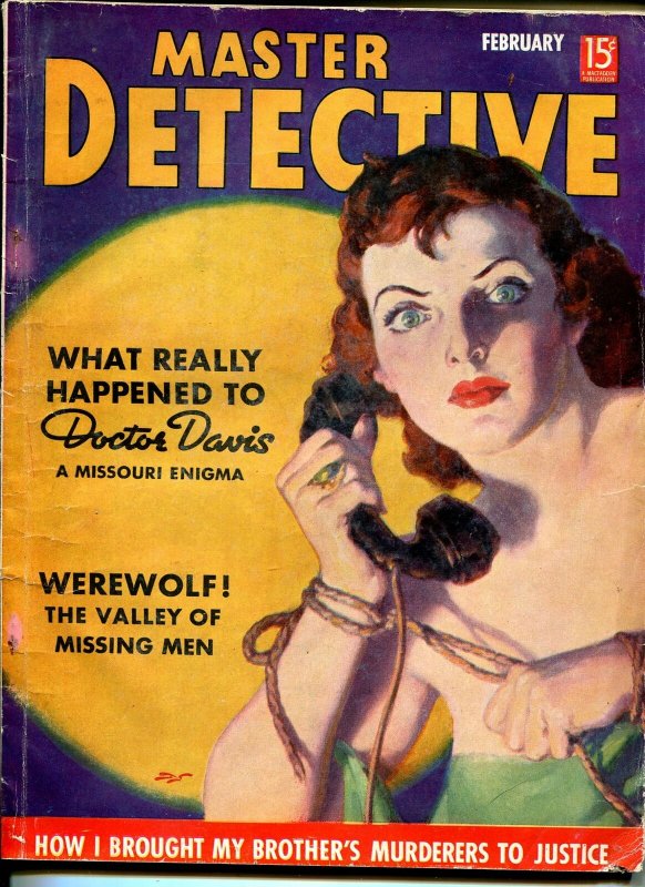 Master Detective 2/1938-vivid Dalton Stevens cover-violent crime-pulp thrills-VG
