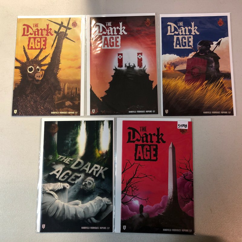 The Dark Age (2019) #1 2 3 4 5 (VF+/NM) Complete Set Leonard Rodrigues art Red 5