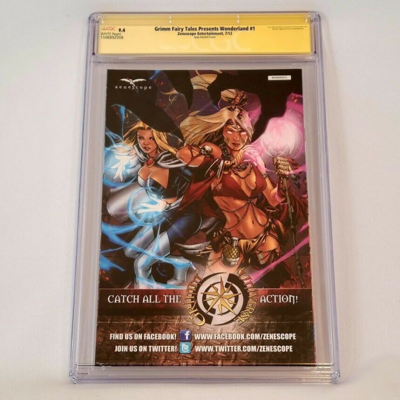 Grimm Fairy Tales Presents Wonderland 1 Spay Variant CGC 9.4 SS Marion 500 Ltd