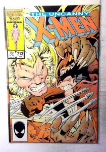 Uncanny X-Men #213 1987 Marvel Wolverine Sabretooth Key 1st Cameo App Comic
