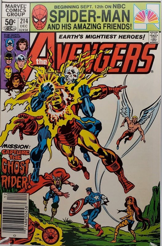 AVENGERS #214 (1981) (MARVEL) Ghost Rider, Avengers NEWSSTAND NM-/NM