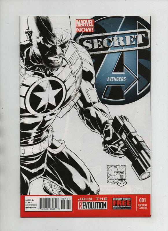 Secret Avengers #1 - Joe Quesada 1:150 B&W Variant Black Widow Winter Soldier