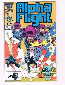 Alpha Flight #43 VF Marvel Comics Comic Book Feb 1987 DE23