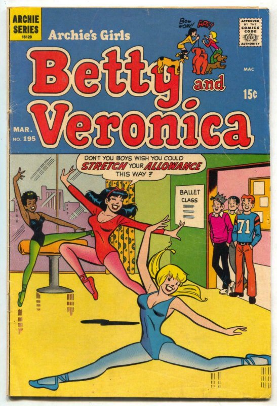 Archie's Girls Betty and Veronica #195 1972- Spicy Stretching cover