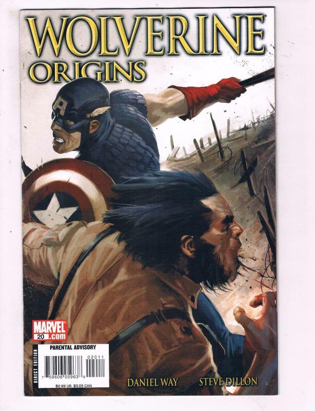 Wolverine Origins #20 VF Marvel Comic Book Way Wolverine Capt. America 2007 DE9