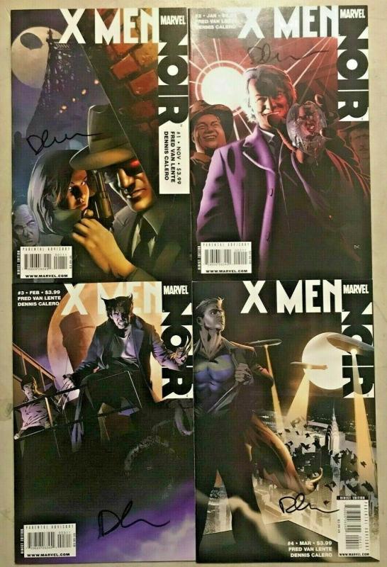 X-MEN NOIR#1-4 NM LOT 2009 FIRST PRINTS SIGNED BY DENNIS CALERO MARVEL COMICS