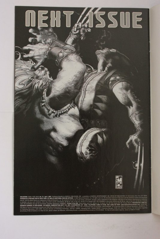 Wolverine #51 Black and White Cover (2007) Wolverine NM