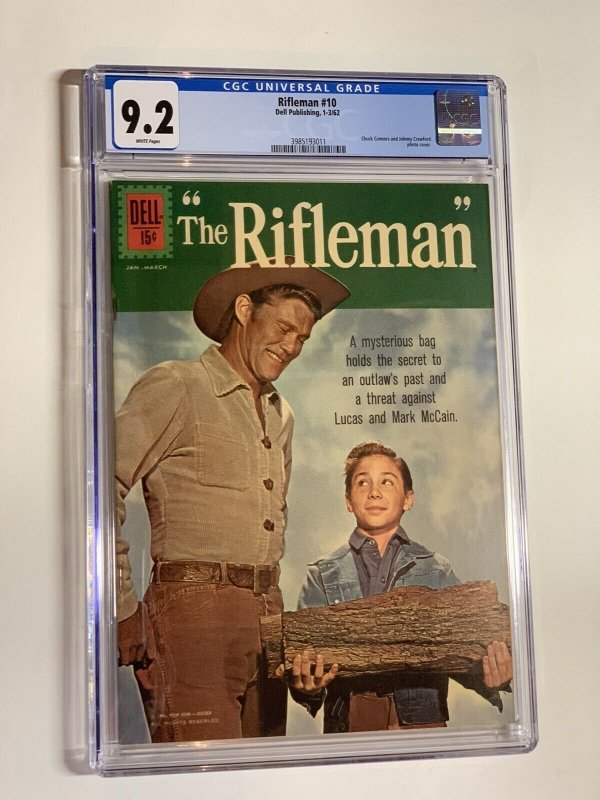 Rifleman 10 cgc 9.2 white pages 1962 dell rare high grade 