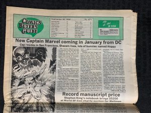 1986 COMICS BUYERS GUIDE Newspaper #671 FN 6.0 Tom Mandrake Shazam!