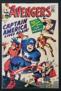 AVENGERS #4 GOLDEN RECORD REPRINT 1ST SILVER AGE CAPTAIN AMERICA MARVEL VG/FN