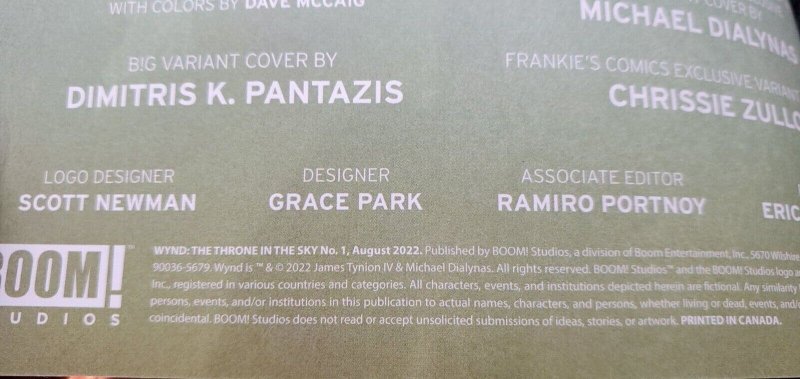 WYND THE THRONE IN THE SKY #1 ~ BUENO VIRGIN VARIANT ~TINY ONION NM