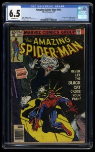Amazing Spider-Man #194 CGC FN+ 6.5 Off White Newsstand Variant 1st Black Cat!