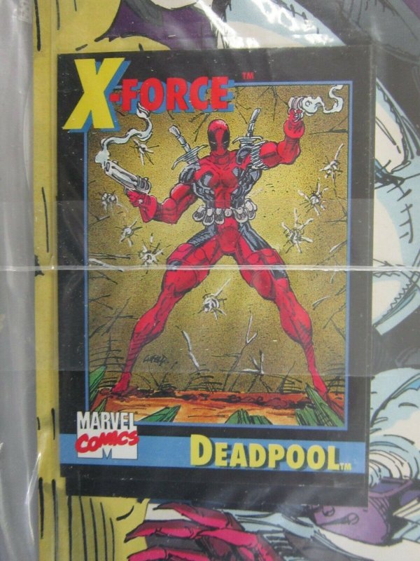 X-Force #1 with Deadpool card 8.0 VF (1991 1st Series)