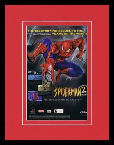 2001 Spider-Man 2 Enter Electro PS1 Framed 11x14 ORIGINAL Vintage Advertisement