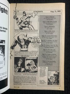 1985 AMAZING HEROES Comic Magazine #77 FN+ 6.5 Swamp Thing & Mr Monster