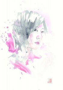 Kabuki Watercolor Painted Art - Signed art by David Mack