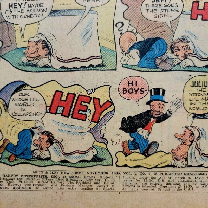 MUTT & JEFF: NEW JOKES #4 FN (Harvey 1965) Final Issue / Silver Age GIANT