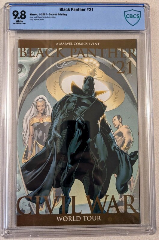 Black Panther #21 CBCS 9.8 Second Printing Variant Cover Marvel Comics 2007