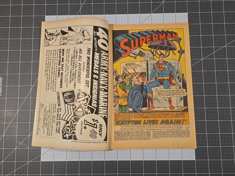 Superman #189 ?-Origin and destruction of Krypton Il-Made byJor-El—DC Aug-1966