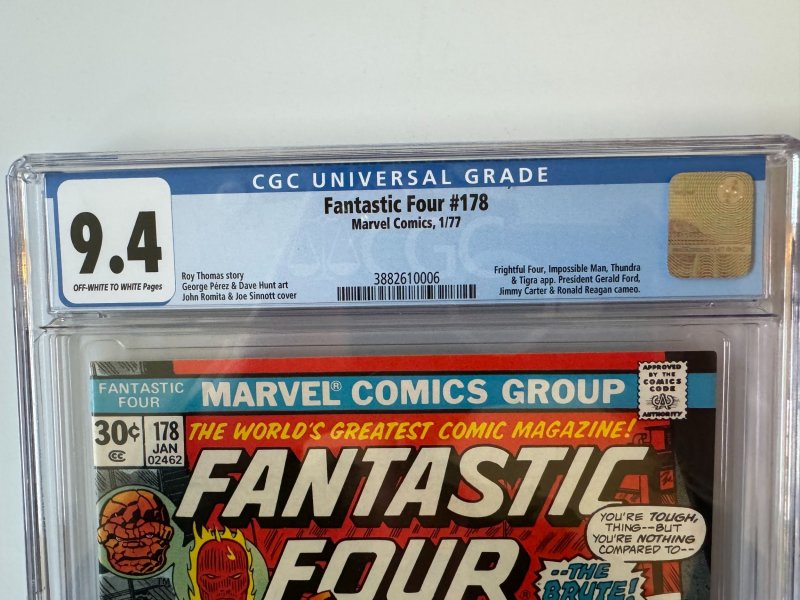 Fantastic Four 178 CGC 9.4 Newsstand Marvel Comics (1977)