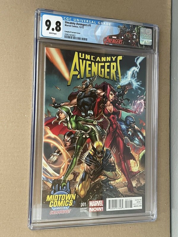 Uncanny Avengers #1  9.8 CGC Campbell Variant Midtown