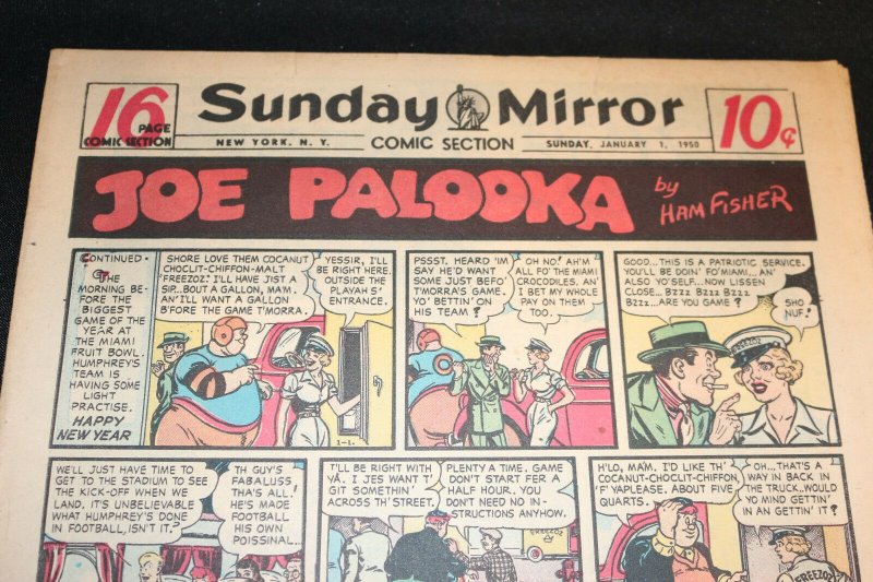 1950 Sunday Mirror Weekly Comic Section January 1st (VF) Superman Dick Tracy