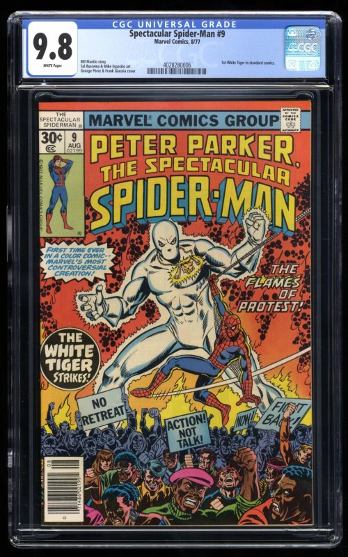 Spectacular Spider-Man #9 CGC NM/M 9.8 White Pages 1st Appearance White Tiger!