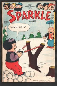 Sparkle #15 1951-Nancy & Sluggo snowball fight cover by Ernie Bushmiller-Li'l...