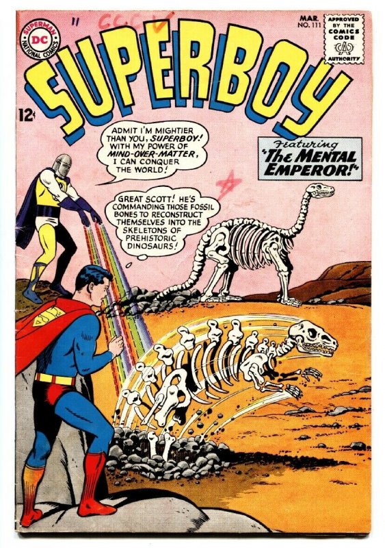 SUPERBOY #111 comic book-dinosaur cover-dc silver age