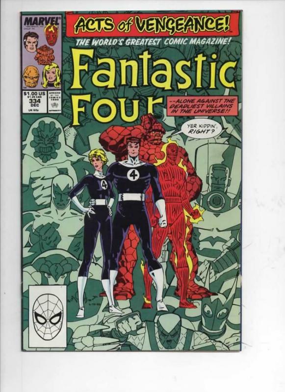 FANTASTIC FOUR #334 VF/NM Thing, Thor, 1961 1989 Marvel, more FF in store