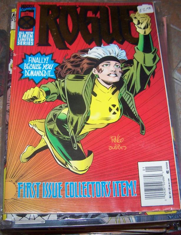 rogue # 1  jan 1995 marvel xmen mini series  collectorsissue  gold foil