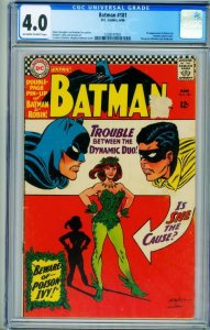 BATMAN #181 1966 -CGC 4.0 -FIRST POISON IVY- 1228147001