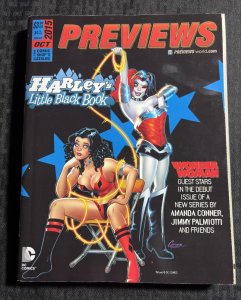 2015 Oct PREVIEWS Comic Magazine FN 6.0 Harley Quinn & Wonder Woman