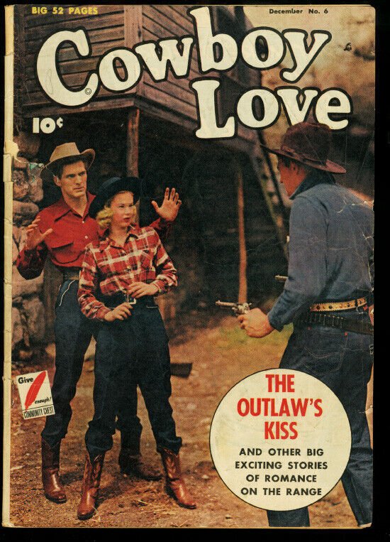 Cowboy Love #6 1949- Fawcett Western Golden Age- Outlaws Kiss G/VG
