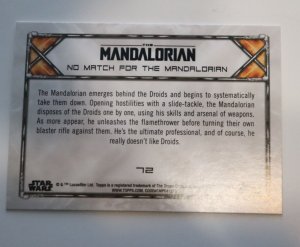 2020 Star Wars The Mandalorian Season 1 #72 No Match for The Mandalorian