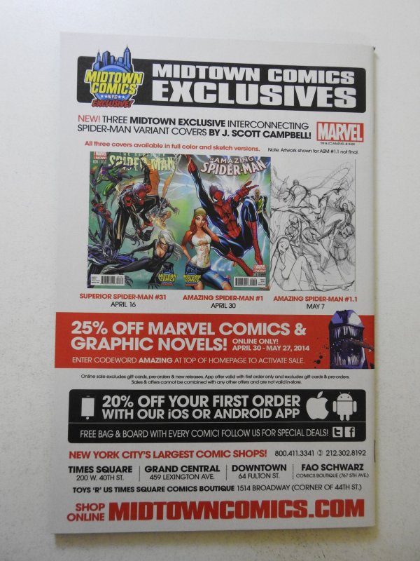 The Amazing Spider-Man #1 Midtown Comics Cover (2014) NM Condition!