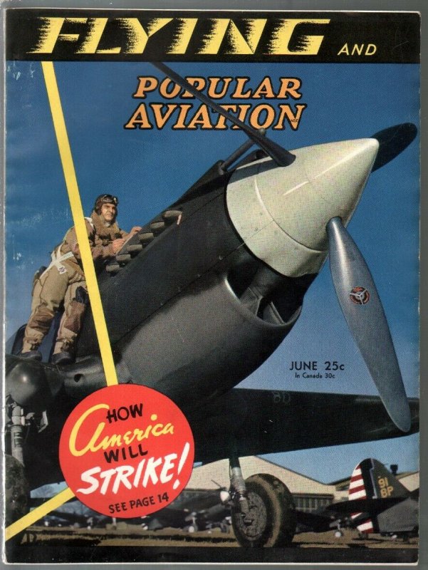 Popular Aviation 6/1941-Curtiss P-40 fighter cover-war issue-pulp thrills-VG/FN