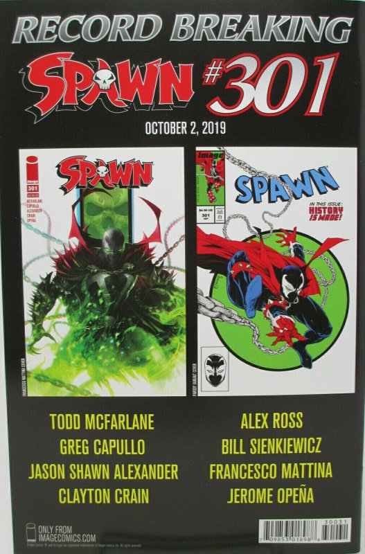 SPAWN #300 CVR L 1:50 Retail Incentive Variant MCFARLANE VIRGIN