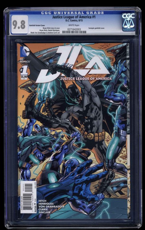 Justice League Of America (2015) #1 CGC NM/M 9.8 Gatefold Variant Cover!