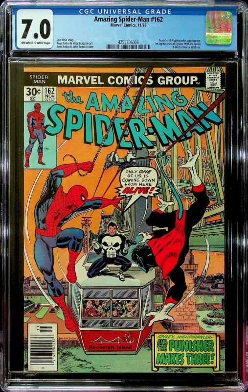 The Amazing Spider-Man #162 (1976) - CGC 7.0 - Cert #4255706006