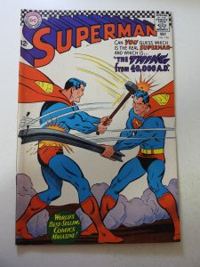 Superman #196 (1967) VG+ Condition cover detached at 1 staple