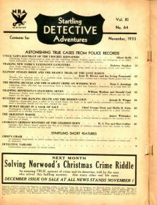 Startling Detective Adventures Magazine 11/1933- Stolen Bride