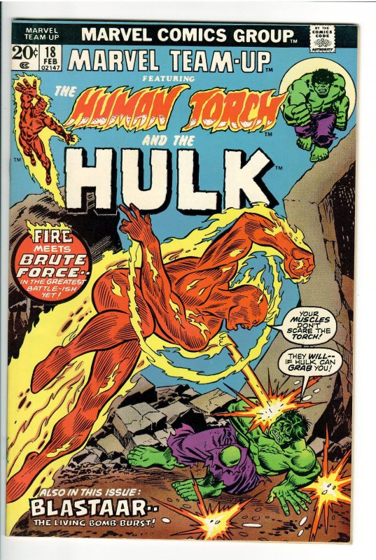 MARVEL TEAM-UP 18 NM 9.0-9.2 HULK,HUMAN TORCH + SPIDY !(LOUISIANA COLLECTION)