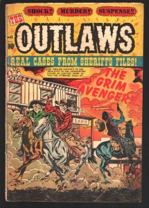 Outlaws #13 1953-Shock! Murder! Suspense! Violence!-LB Cole gunfight cover ar...