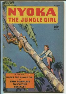 NYOKA THE JUNGLE GIRL #10 1947-DINOSAURS-BONDAGE-TERROR-ROY ROGERS-fn- 