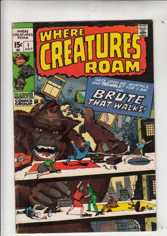 Where Creatures Roam #1 (Jul-70) FN+ Mid-High-Grade The Brute That Walks