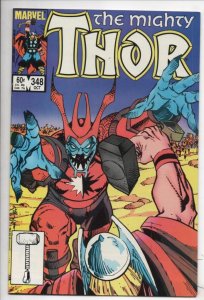 THOR #348 VF/NM God of Thunder Simonson 1966 1984, more Thor in store, Marvel