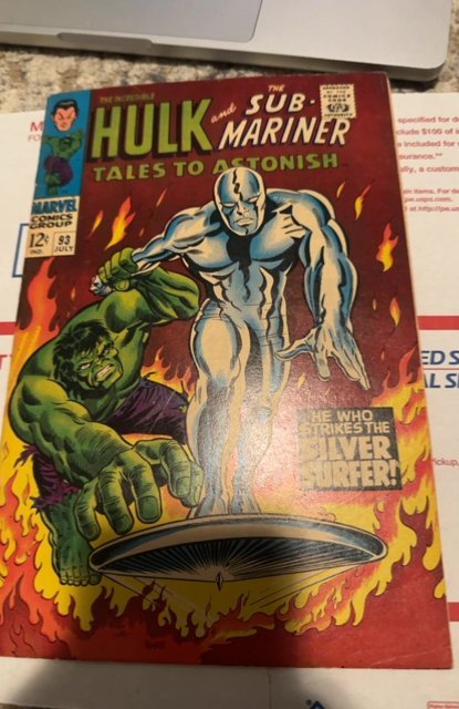 Tales to Astonish #93 (1967)Kirby Hulk vs Surfer